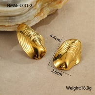 NMSE-J341-2 Gold Shell Earrings Picture4