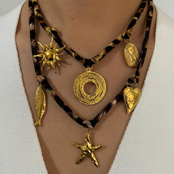 1 Piece Stainless Steel Gold Color Pendant Necklace 2