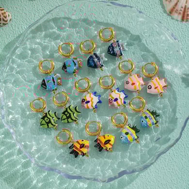 1 par de lindos pendientes colgantes de pez h5 Imagen2