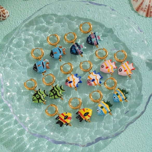 1 Pair Cute Fish Drop Earrings