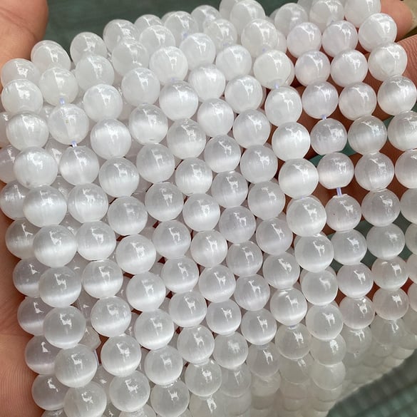 1 chaîne de magnifiques perles de bijoux en pierre naturelle de calcite 2