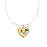 Dried flower box glass bead necklace-gold-3 Picture2