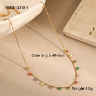 NMSN-G318-1 Goldkette mit runden Diamantperlen Bild6