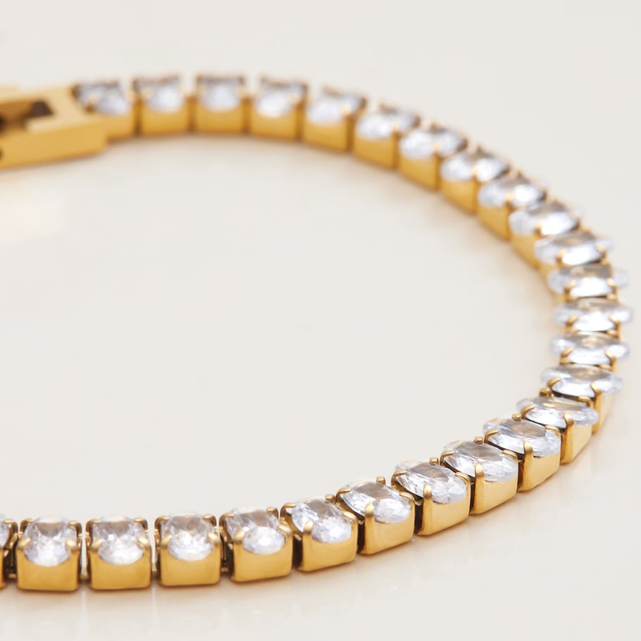 1 Piece Luxurious Series High-end Geometric Stainless Steel Gold Color Women's Chain Bracelets Picture5