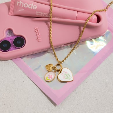 1 Piece Paint Heart Stainless Steel Gold Color Women's Pendant Necklaces h5 Picture4