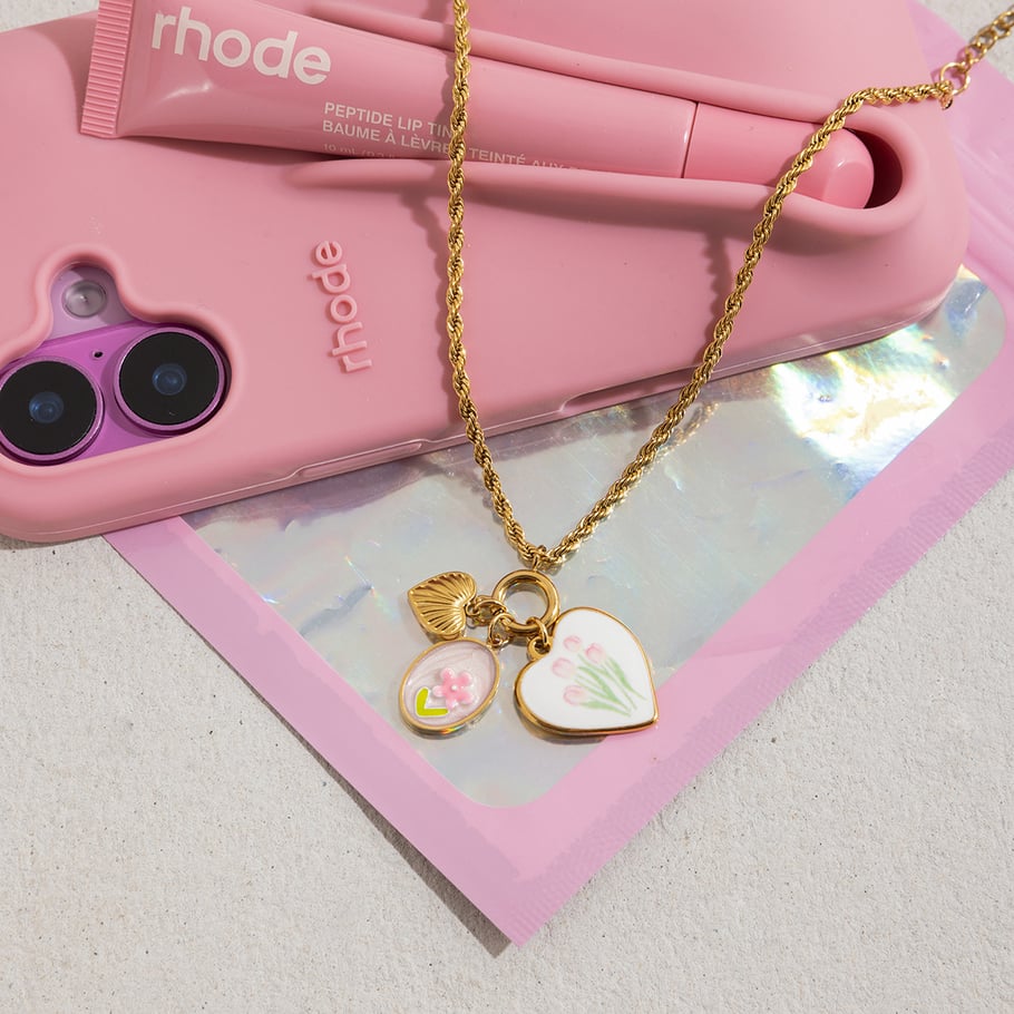 1 Piece Paint Heart Stainless Steel Gold Color Women's Pendant Necklaces Picture4
