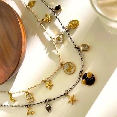 Collana con ciondolo a forma di farfalla in acciaio inossidabile color oro, 1 pezzo h5 Immagine5