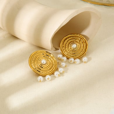 Luxurious Series Retro Tassel Stainless Steel Women's Dangle Earrings h5 Picture4