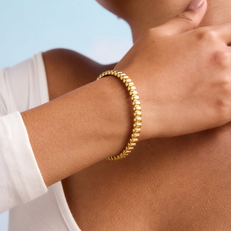 1 Piece Simple Stainless Steel Gold Color Women's Cuff Bracelets Picture3