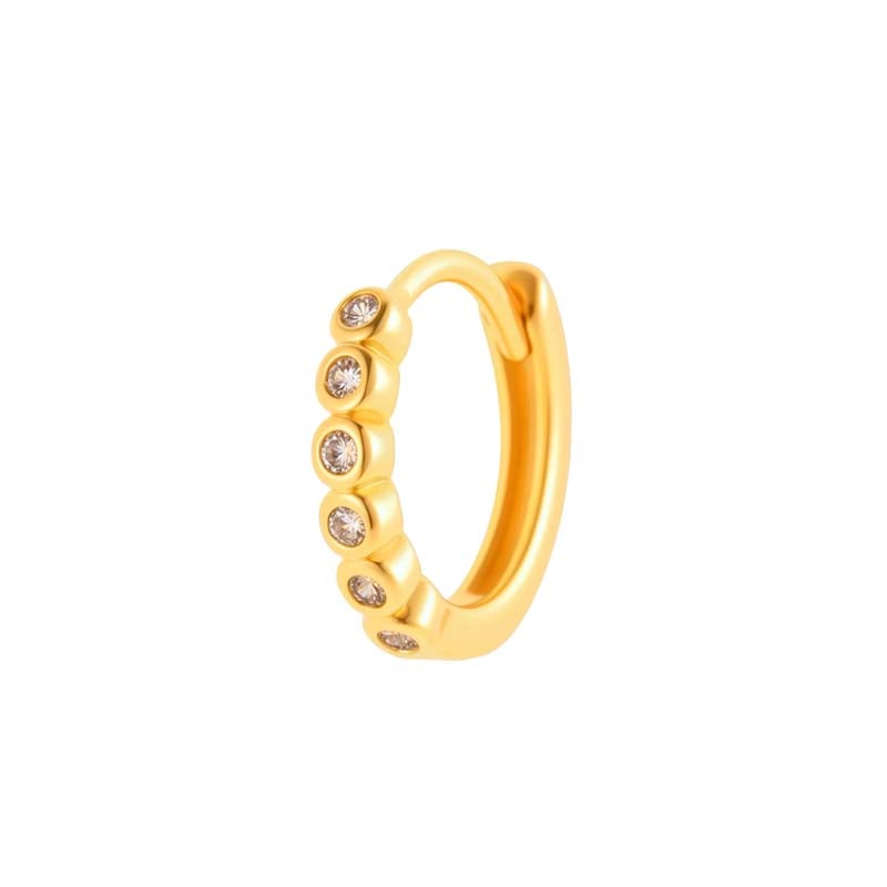 1 Stück exquisite rechteckige Creolen aus Kupfer und Gold mit Zirkonia für Damen 