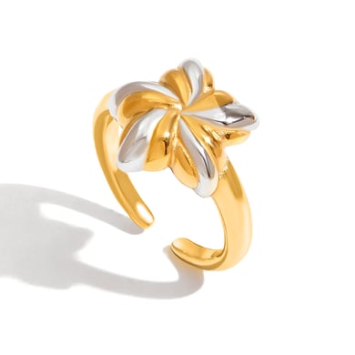 1 Piece Personality Star Stainless Steel Gold Color Women's Adjustable Rings h5 