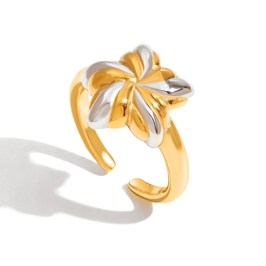 1 Piece Personality Star Stainless Steel Gold Color Women's Adjustable Rings 