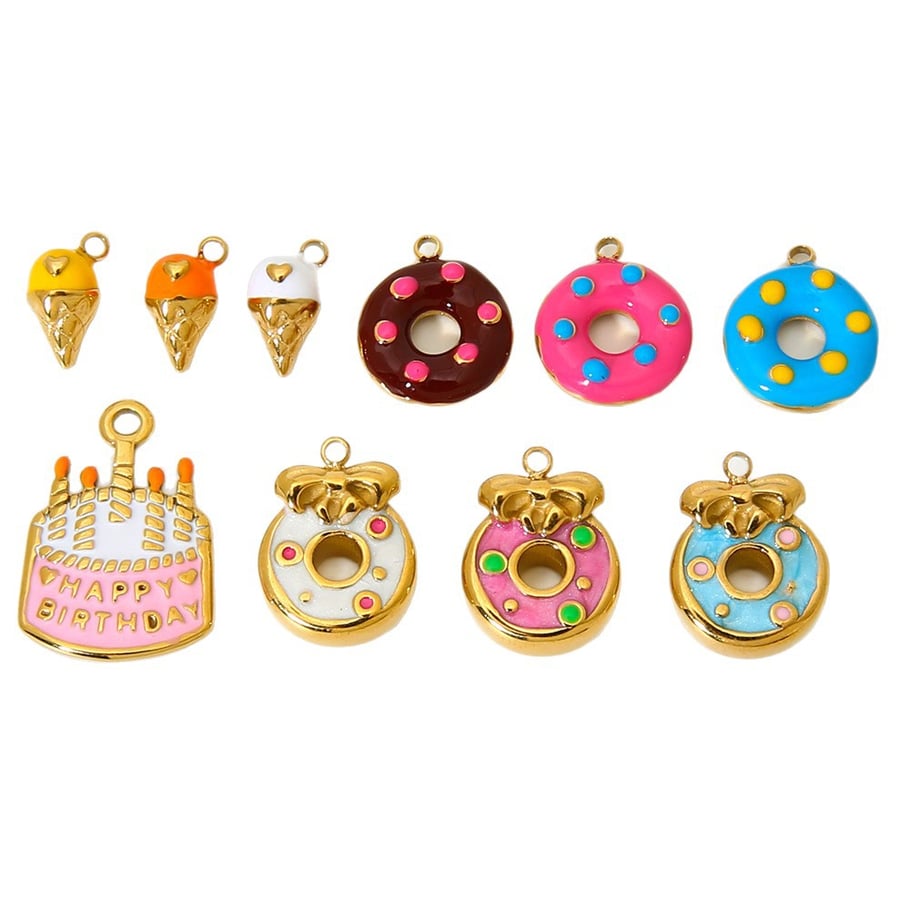 Sweet Geometric Stainless Steel Gold Color Pendants h5Picture5