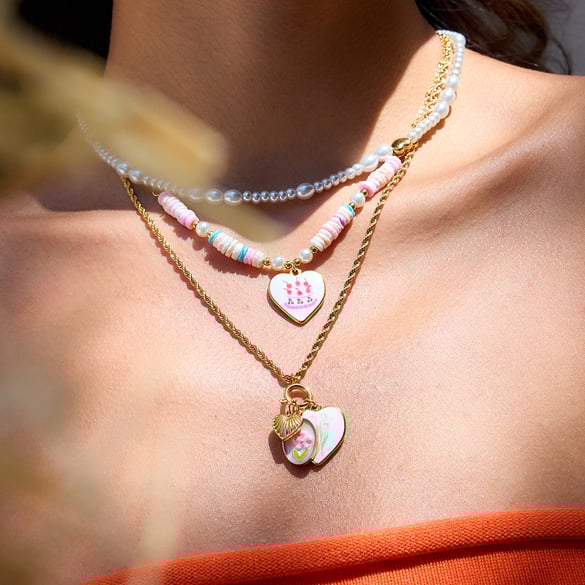 1 Piece Paint Heart Stainless Steel Gold Color Women's Pendant Necklaces