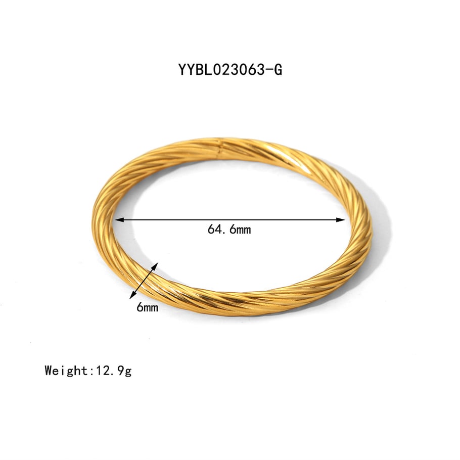 1 Piece Stainless Steel Gold Color Bangle 
