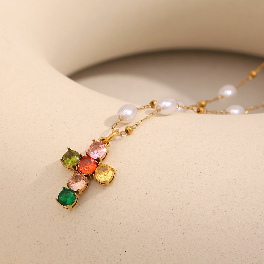 Light Luxury Series Stainless Steel Cross Women's Necklace Picture2