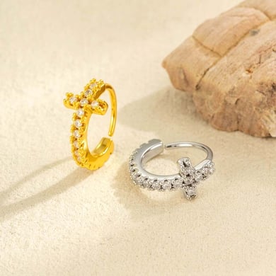 1 pièce délicate croix cuivre couleur or zircon nez pour femme h5 Image5
