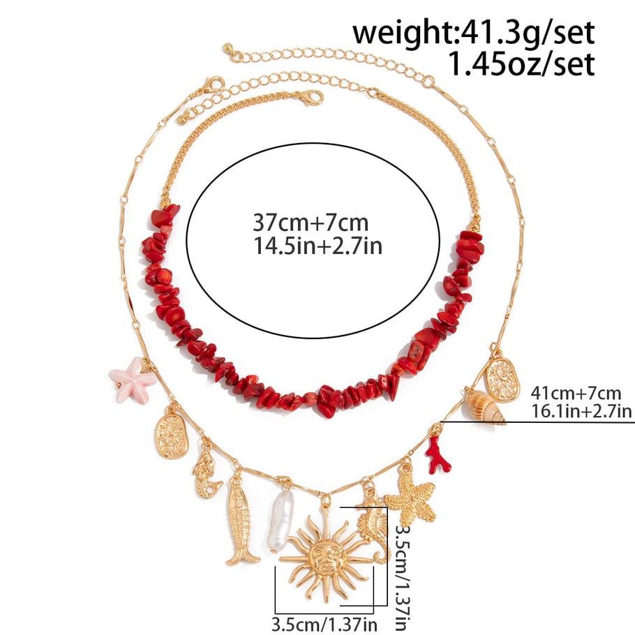 1 Set Romantik Katmanlı Kolyeler Resim2