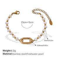 Bracciale di perle d&#39;acqua dolce SL172WEG Immagine3