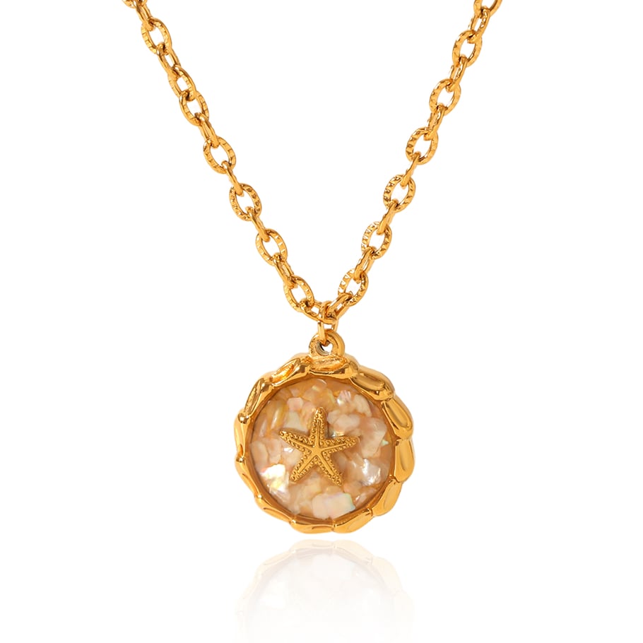 Vacation Turtle Stainless Steel  Gold Color Shell Women's Pendant Necklaces 