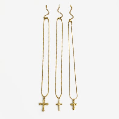 1 stuk kruis roestvrij staal goudkleurige hanger ketting h5 Afbeelding6