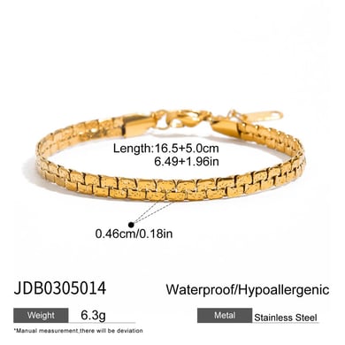 1 Piece Classic Twist Stainless Steel Gold Color Women's Chain Bracelets h5 Picture2