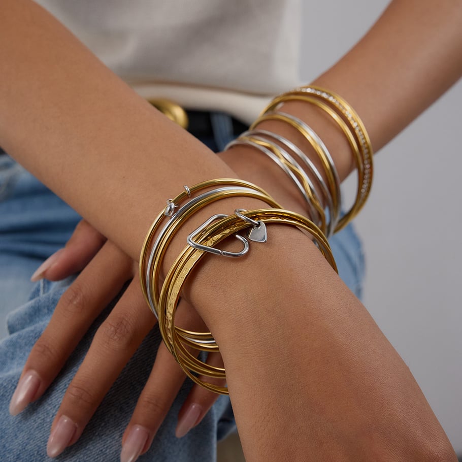 1 Piece Modern Gold & Silver Color Women's Bangles Picture4