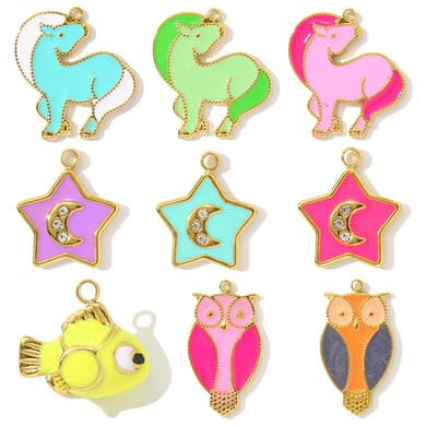 1 Stück Simple Series DIY Pony Edelstahl Goldfarben Damenanhänger h5 Bild5