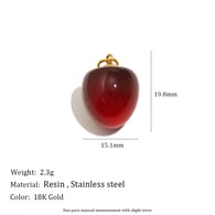 Pendentif Pomme en Résine - Or - 2 Image6