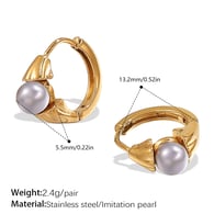 EH1091GYG Orecchini in oro con perle grigie Immagine3