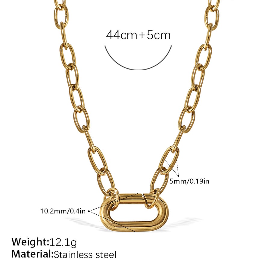 1 Piece Simple Stainless Steel Gold Color DIY Charm Bracelet 
