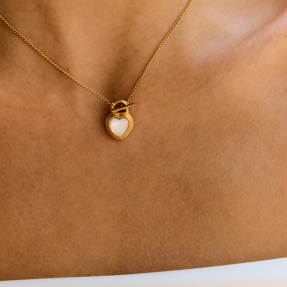 1 Piece Gorgeous Series Elegant Heart Stainless Steel Gold Color Women's Pendant Necklaces