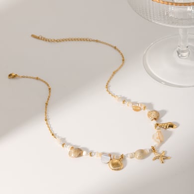 Simple Vacation Turtle Stainless Steel Gold Color Shell Women's Pendant Necklaces h5 Picture6