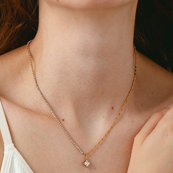 Simple Series Daily Geometric Stainless Steel  Women's Chain Necklaces 2