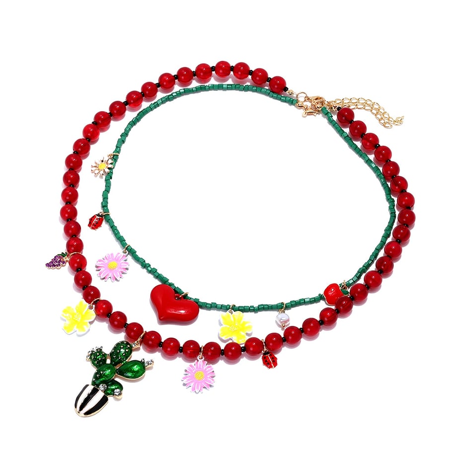 1 juego de collares de cuentas de flores Imagen2