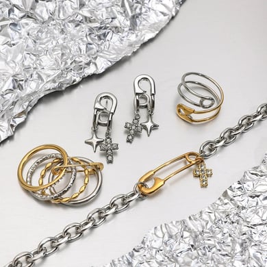 1 Paar einfache Ohrring-Sets aus Edelstahl in Stiftform in Goldfarbe für Damen h5 Bild3