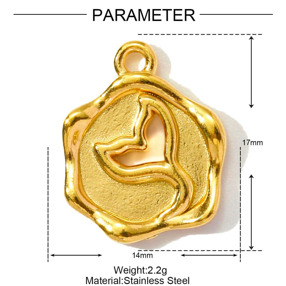 1 Piece Romantic Series DIY Turtle Stainless Steel Gold Color Women's Pendants Picture2