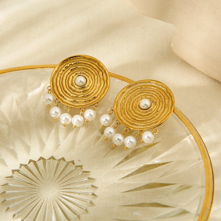 Luxurious Series Retro Tassel Stainless Steel Women's Dangle Earrings Picture3