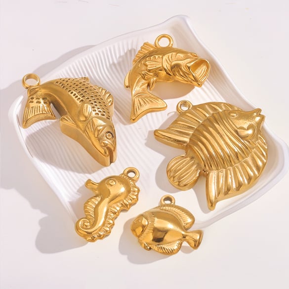 1 Piece DIY Fish Stainless Steel Women's Pendants 2
