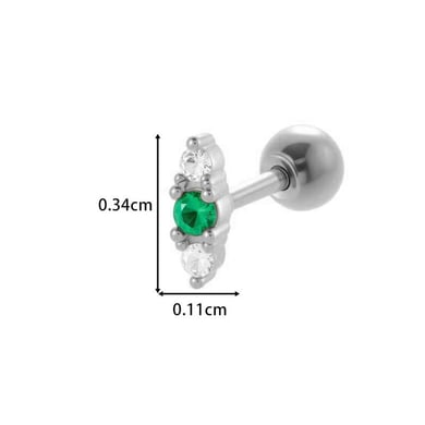 1 Piece Daily Flower Copper Gold Color Zircon Women's Piercings Earrings h5 Picture2
