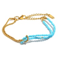 Bracelet chaîne torsadée avec coutures en pierre naturelle - or - 7 Image7