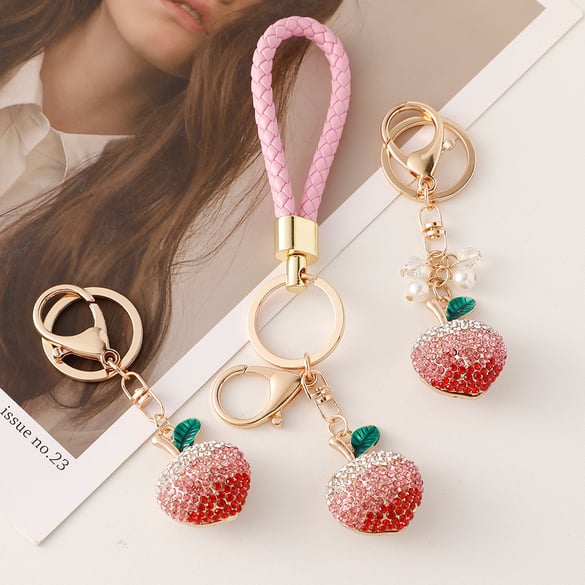 1 Piece Peach Alloy Keychain