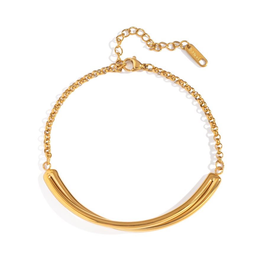 Braccialetti con ciondoli geometrici in acciaio inossidabile color oro, 1 pezzo Immagine5