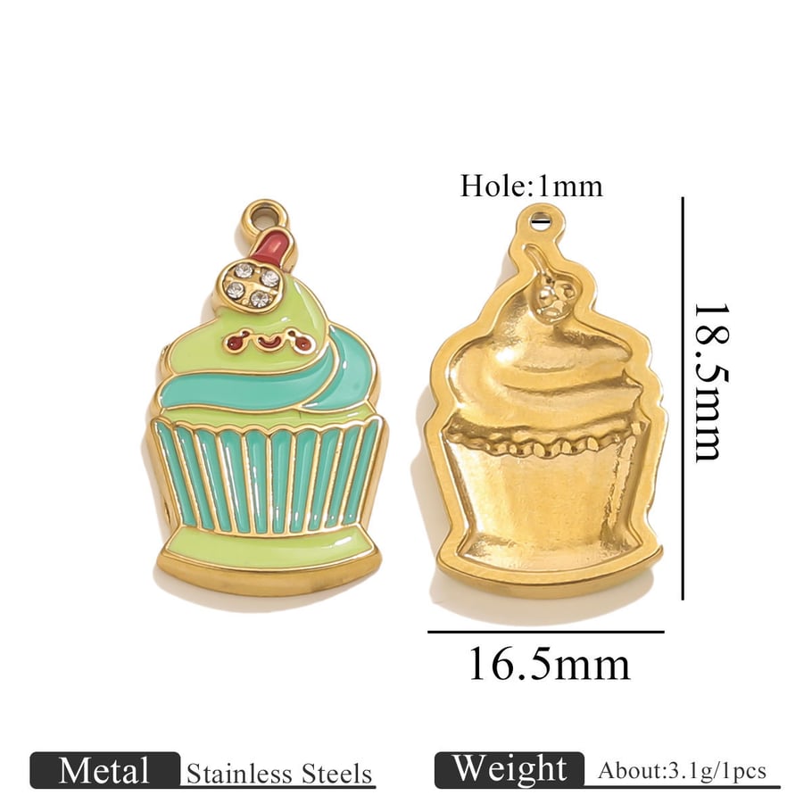 1 stuk grillige cupcake roestvrij staal goudkleurige dameshangers 
