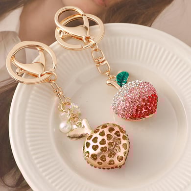 1 Piece Peach Alloy Keychain h5 Picture5