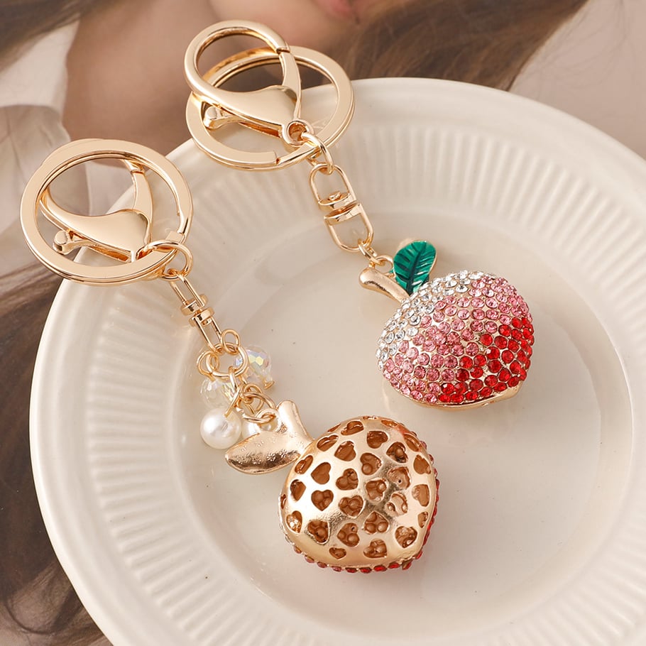 1 Piece Peach Alloy Keychain Picture5