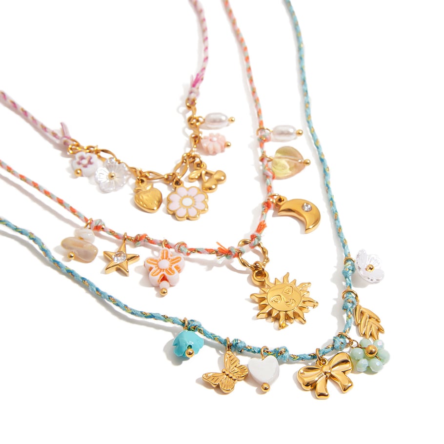 1 Piece Vacation Flower String Pendant Necklaces Picture9