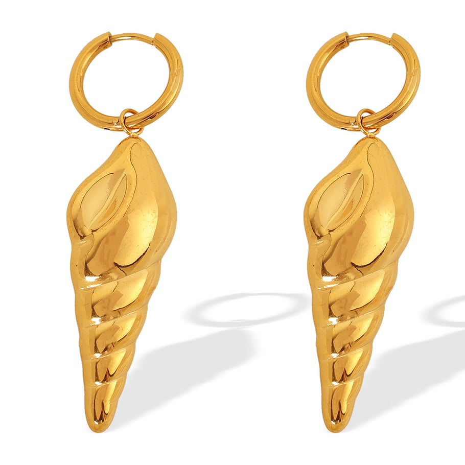 1 Pair Stainless Steel Gold Color Drop Earrings h5Picture5