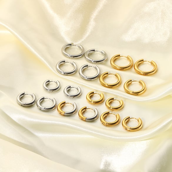 1 Pair Stainless Steel Hoop Earrings