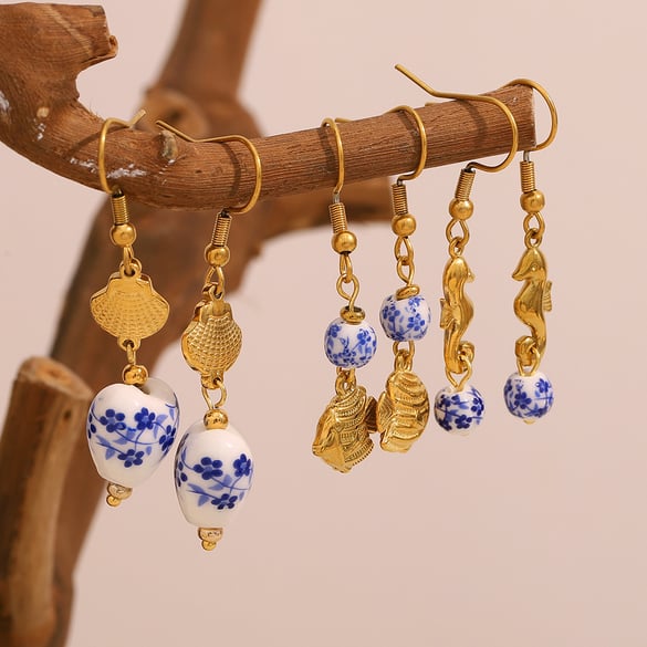 1 par de pendientes de acero inoxidable con diseño de animales para mujer, serie simple, para uso diario